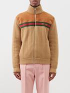 Gucci - Horsebit Web-stripe Wool Bomber Jacket - Mens - Brown Multi
