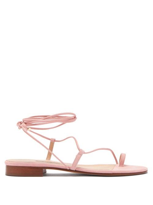 Matchesfashion.com Emme Parsons - Susan Wraparound Suede Sandals - Womens - Pink