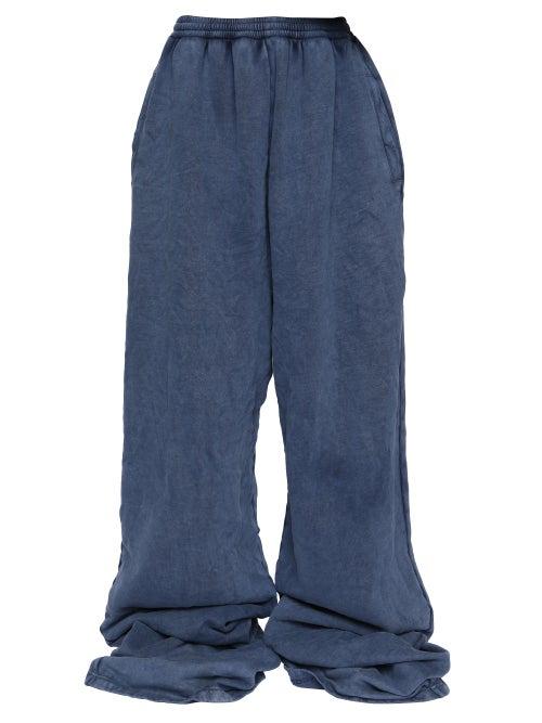 Balenciaga - Wide-leg Fleece-jersey Track Pants - Womens - Black