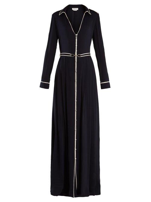 Matchesfashion.com Gabriela Hearst - Lempicka Silk Crepe De Chine Gown - Womens - Navy