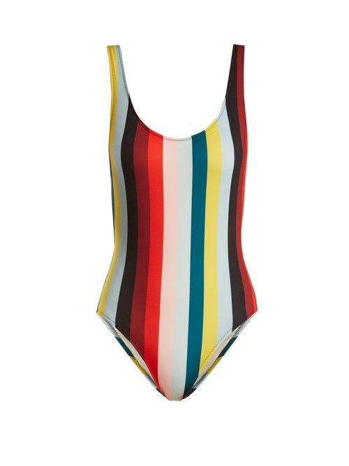 Matchesfashion.com Solid & Striped - The Anne Marie Striped Swimsuit - Womens - Red Multi