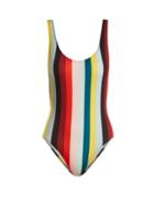 Matchesfashion.com Solid & Striped - The Anne Marie Striped Swimsuit - Womens - Red Multi