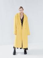 Raey - Responsible Wool Exaggerated Shoulder Overcoat - Womens - Yellow