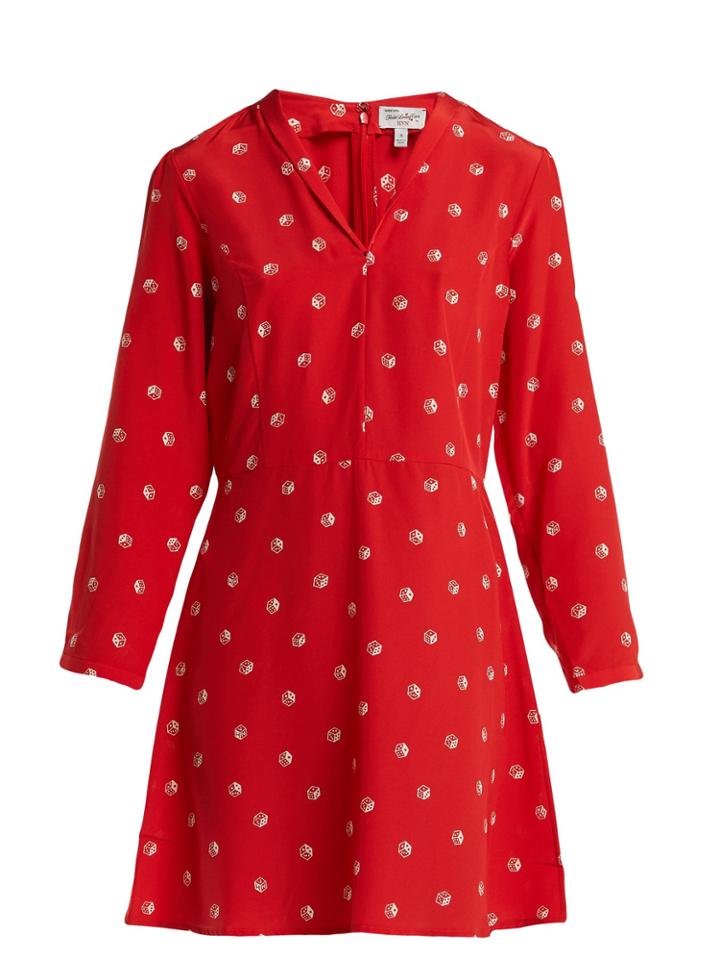 Hvn Lou Dice-print Silk Dress