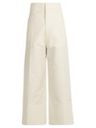 Jacquemus High-rise Wide-leg Cotton Cropped Trousers