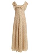 Matchesfashion.com Brock Collection - Dora Floral Print Tulle Dress - Womens - Beige Print