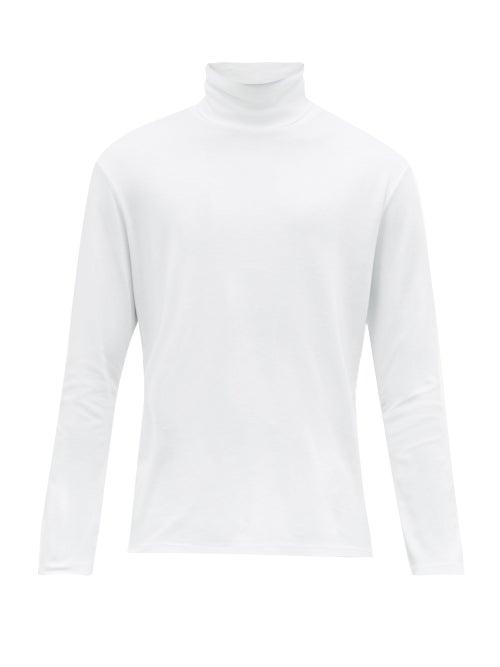 Matchesfashion.com Altea - Roll Neck Long Sleeved Cotton T Shirt - Mens - White