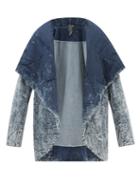 Norma Kamali - Shawl-collar Acid-dye Denim Jacket - Womens - Denim