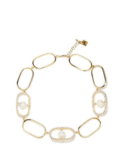 Ladies Jewellery Rosantica - Crystal & Faux-pearl Chain Choker - Womens - Pearl