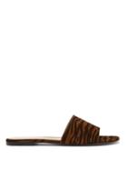 Matchesfashion.com Gianvito Rossi - Zebra-print Suede Slides - Womens - Black Brown