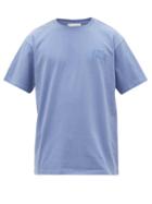 Matchesfashion.com Jw Anderson - Logo-embroidered Cotton T-shirt - Mens - Blue