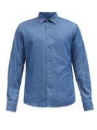 Matchesfashion.com Altea - Bond Cotton-chambray Shirt - Mens - Light Blue