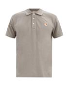 Matchesfashion.com Maison Kitsun - Fox Head-patch Cotton Polo Shirt - Mens - Grey