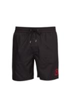 Matchesfashion.com Burberry - Logo Embroidered Swim Shorts - Mens - Black