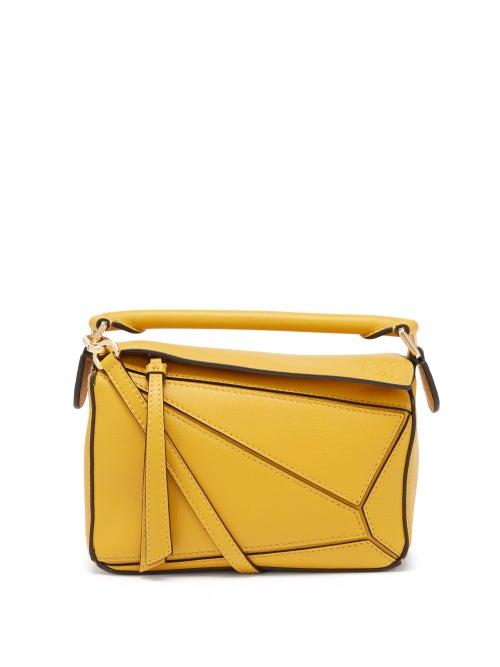 Ladies Bags Loewe - Puzzle Mini Grained-leather Cross-body Bag - Womens - Yellow