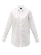 Ladies Lingerie Hommegirls - Logo-embroidered Cotton-twill Shirt - Womens - White