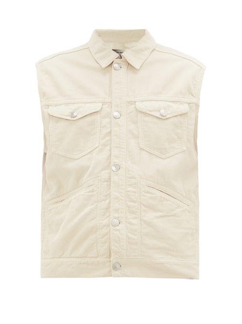 Matchesfashion.com Isabel Marant - Icare Cotton-corduroy Gilet - Mens - Cream