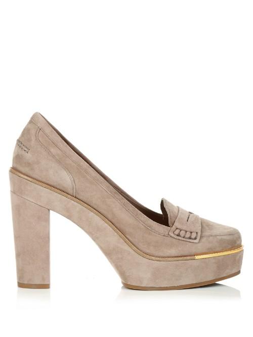 Salvatore Ferragamo Goccia Suede Platform Pumps