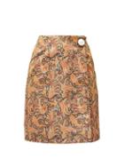 Matchesfashion.com Christopher Kane - Paisley-print Satin Mini Skirt - Womens - Brown Print