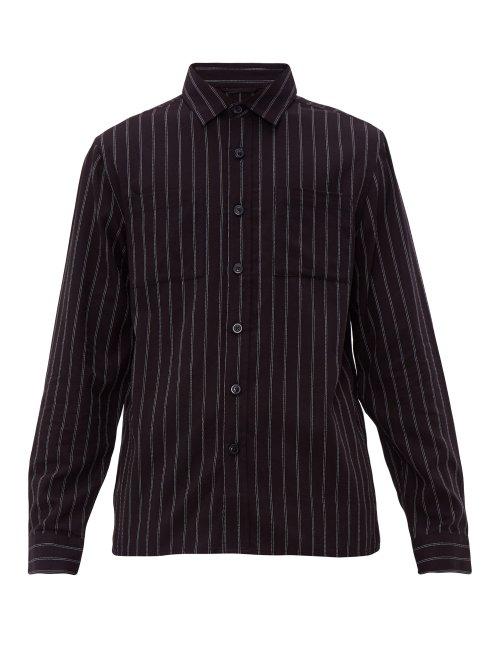 Matchesfashion.com Saturdays Nyc - Nolan Striped Cotton Blend Shirt - Mens - Black
