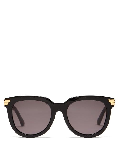 Matchesfashion.com Bottega Veneta - Oversized-square Acetate Sunglasses - Womens - Black