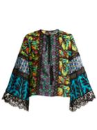 Andrew Gn Multi-print Silk-blend Georgette Blouse