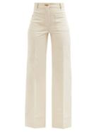 Victoria Beckham - Alina High-rise Flared Jeans - Womens - Ivory