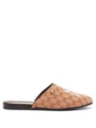 Matchesfashion.com Gucci - Ny Yankees Logo Gg Canvas Slipper Shoes - Mens - Brown Multi