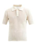 Matchesfashion.com Bottega Veneta - Mesh Polo Shirt - Mens - Beige