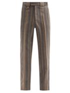 Matchesfashion.com Wales Bonner - Isaacs Striped Wool-blend Trousers - Mens - Brown