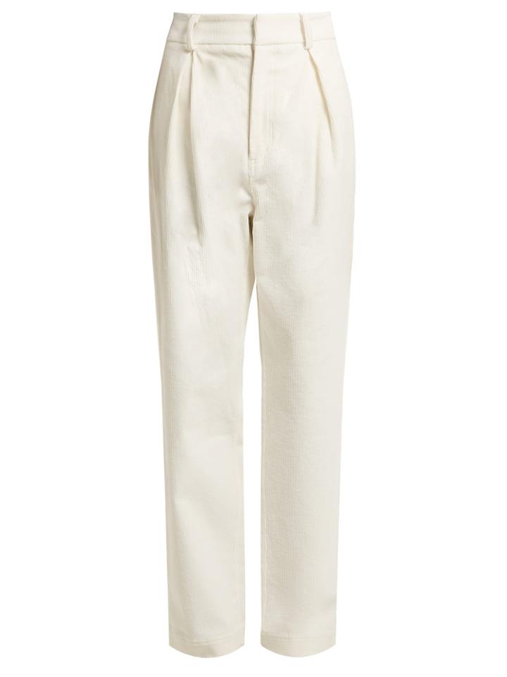 Ganni Ridgewood Straight-leg Corduroy Trousers