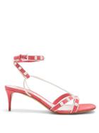 Matchesfashion.com Valentino Garavani - Free Rockstud Suede Sandals - Womens - Pink White