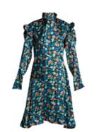 Vetements Floral-print Tie-neck Silk-satin Dress