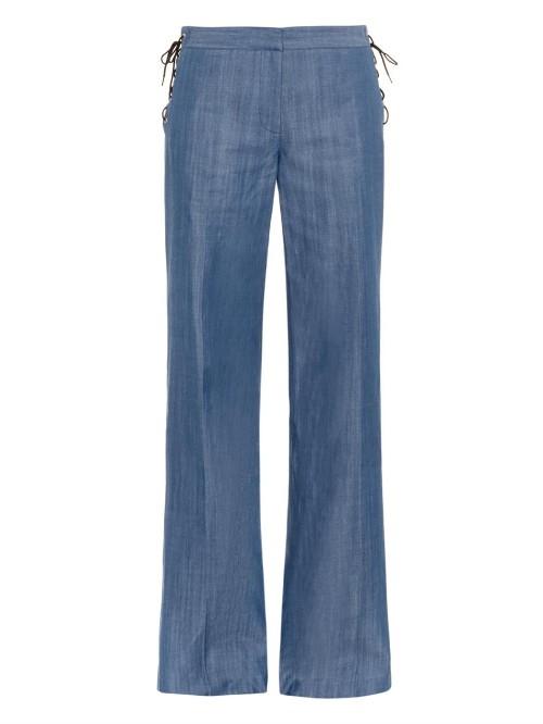 Tibi Sailor Wide-leg Lightweight Denim Trousers
