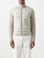 Moncler - Down-panel Zipped Cotton-blend Knit Jacket - Mens - Cream