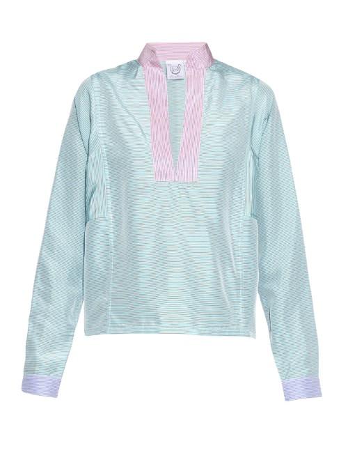 Thierry Colson Paloma Striped-silk Top