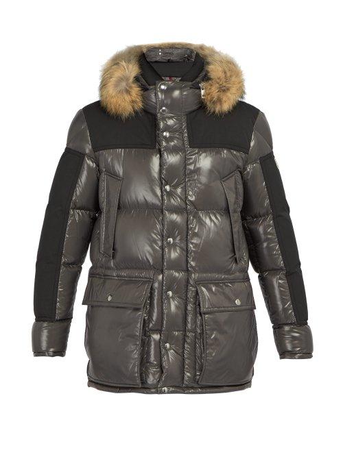 Matchesfashion.com Moncler - Frey Quilted Down Parka - Mens - Dark Grey