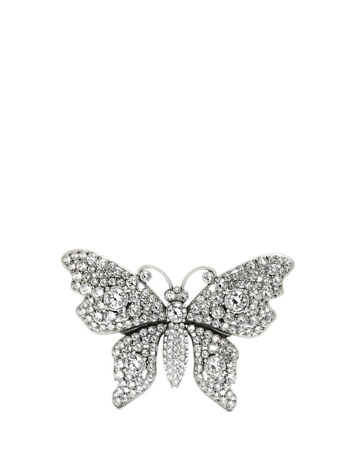 Gucci Crystal-embellished Butterfly Brooch
