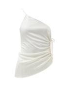 Ludovic De Saint Sernin - Asymmetric Lace-up Silk-jersey Top - Womens - White