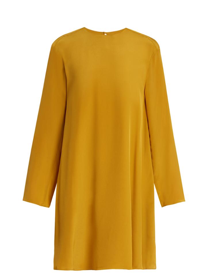Raey Displaced-sleeve Silk Trapeze Dress