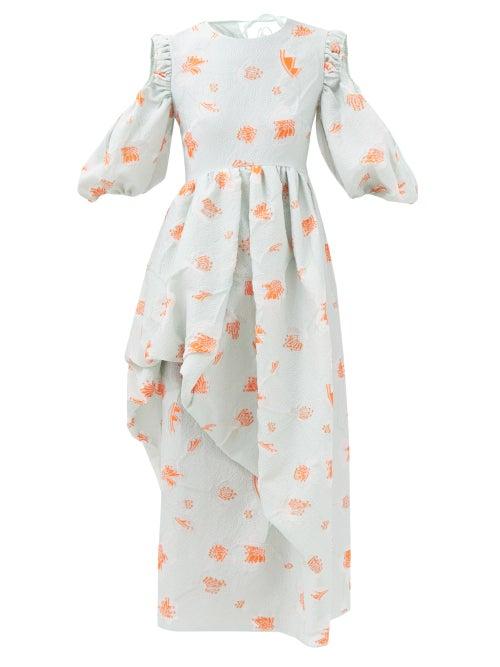 Cecilie Bahnsen - Fenja Fil-coup Cloqu Dress - Womens - Green Multi