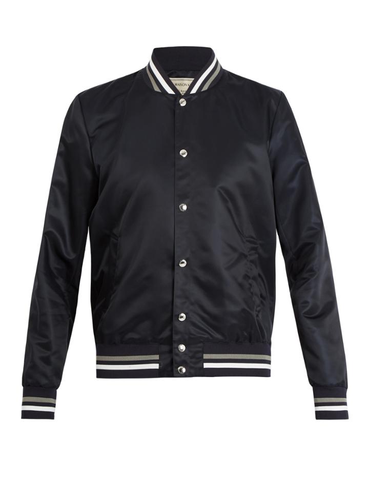 Maison Kitsuné Logo-appliqu Satin Bomber Jacket