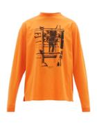 Matchesfashion.com Off-white - Scaffolding Print Cotton Long Sleeved T Shirt - Mens - Orange Multi