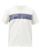Matchesfashion.com Albam - Stripe-print Cotton-jersey T-shirt - Mens - Cream Multi