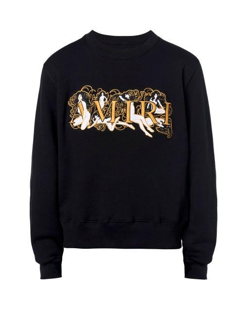 Amiri - Logo-embroidered Jersey Sweatshirt - Mens - Black