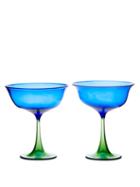 Matchesfashion.com Campbell-rey - X Laguna B Set Of Two Cosimo Coupe Glasses - Blue Multi