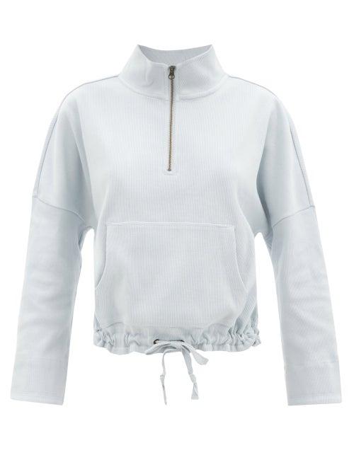Ladies Activewear The Upside - Ezi Tiena Drawstring Cotton-blend Sweatshirt - Womens - Light Blue