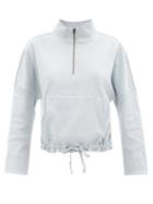 Ladies Activewear The Upside - Ezi Tiena Drawstring Cotton-blend Sweatshirt - Womens - Light Blue