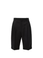 Matchesfashion.com Loewe - Pleated Wool-twill Shorts - Mens - Black