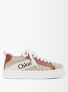 Chlo - Lauren Patchwork Canvas Trainers - Womens - White Brown